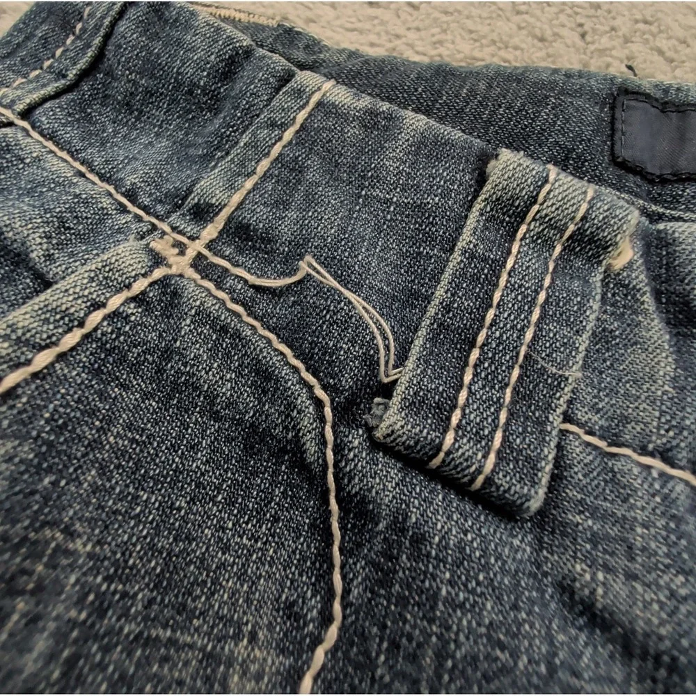 Vintage Marithe Francois Girbaud Denim Shorts Mens 33 Baggy Y2K Green Spellout